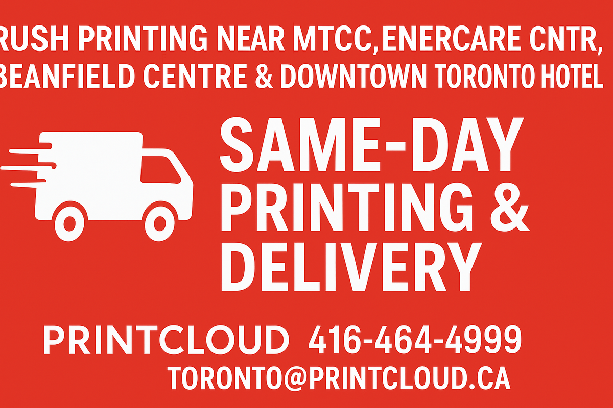 🚨 Rush Printing Near MTCC, Enercare Centre, Beanfield Centre & Downtown Toronto Hotels