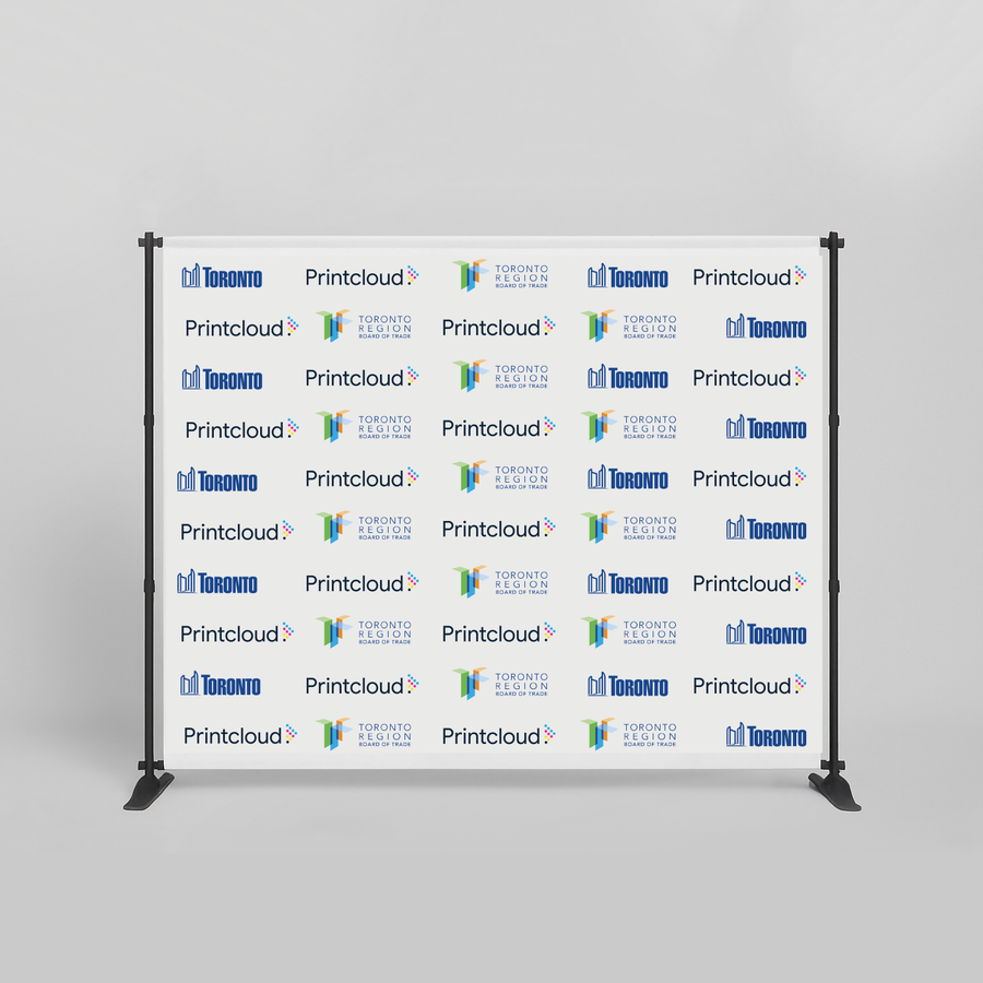 Custom Printed Backdrop Brandwall & Media Banner with Stand