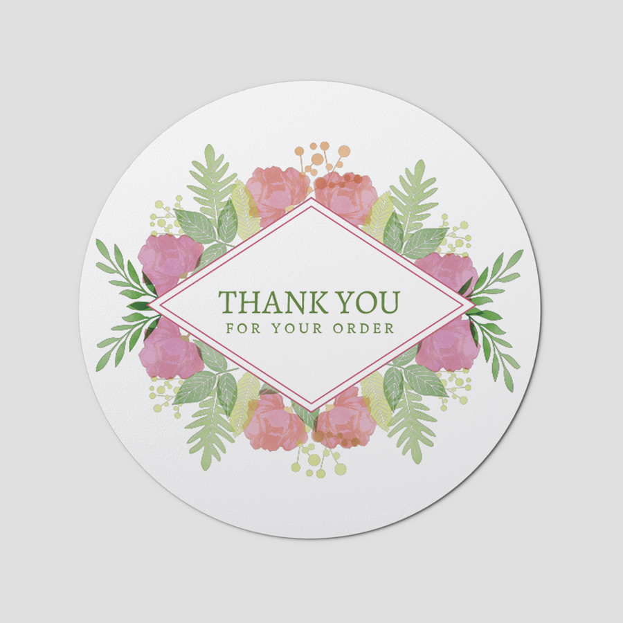 Floral 4 Circle Sticker Sheet