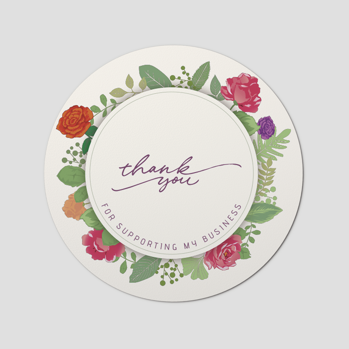 Floral 6 Circle Sticker Sheet