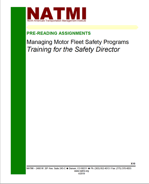 NATMI - Managing Motor Fleet Safety Programs Pre-Reading Materials